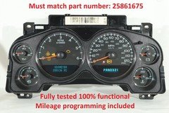 07 - 13 Silverado Sierra Tahoe Instrument Cluster Speedometer 25861675 Any Miles