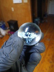 1 1/4 Inch Implosion Flower Boro Glass Annealed In Kiln To Relieve Stress