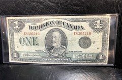 $1 Dominion Of Canada 1923 banknote black seal