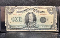 $1 Dominion Of Canada 1923 banknote black seal