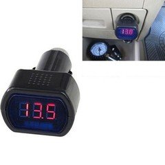1 Pack Car Digital LED Volt Gauge Compact Plug-In Car Battery Voltage Tester