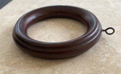 1 PACK OF TEN rings: Rings For 3” Wood Pole Rings for Window Drapes - Mahogany