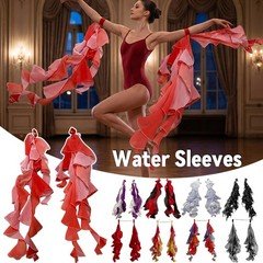 1 Pair 75cm Elegant Flowing Sleeves Wrist Ribbons Dance Stage Performance Decor
