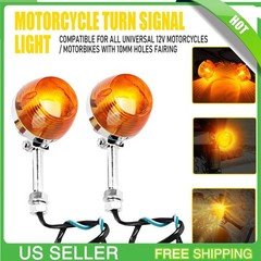 1 PAIR AMBER HALOGEN TURN SIGNAL LIGHT FOR  12V MOTORCYCLES 10MM HOLES FAIRING