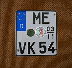 1 REAL GERMAN MONTH RESTRICTED MOTORCYCLE LICENSE PLATE NUMBER ME TAG BMW RACING