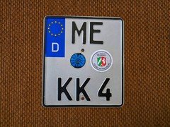 1 REAL GERMAN MOTORCYCLE LICENSE PLATE NUMBER ME TAG BMW SPEED RACING
