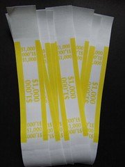 10 - Yellow $1,000 Cash Money Self-Sealing Straps Currency Bands 