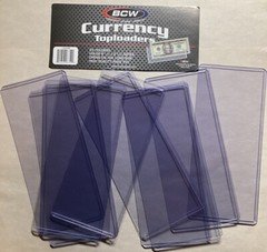 10 BCW Rigid Currency Banknote Holder Regular Dollar Bill Topload With Tracking!