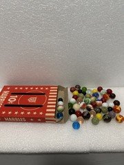 10 Cent full box of Marbles, Item is in Very good+ condition Made in USA