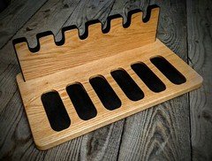 *10* GUN OAK WOOD PISTOL DISPLAY RACK GUN SAFE STORAGE ORGANIZER TARGET HUNTING 