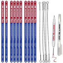 10 Pack Hacksaw Blades, High Speed 24 Tpi - 12" Length Hacksaw Blades 12 Inch Me