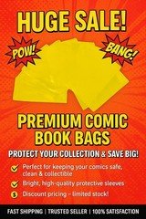 10 Pack Yellow Comic Book Window Bag For Signature Standard Size