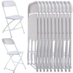 10 Pieces Commercial Plastic Folding Chairs Stackable Picnic Party Dining Seats