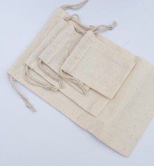 10 x 12 Inches 100% Cotton Reusable Storage Premium Double Drawstring Bags