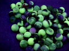 100 MIXED JABO UV REACTIVE  GLASS MARBLES . $54.99
