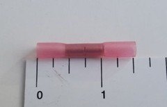 100 Pack High Strength Heat Shrink Butt wire Connectors Crimp  , Red 22-18 Gauge