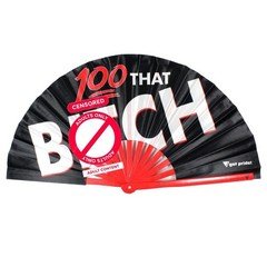 100 Percent That B*tch Pro-Fan-ity Bamboo Folding Clack Hand for Raves Adult