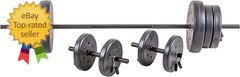 105 Pound Barbell Weight Set for Home Gym| Adjustable Weight Set with Two Dumbbe