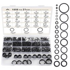 1050pcs O-Ring Kit, 21 Sizes O-Ring Assortment Kit Metric Nitrile Rubber O Rings