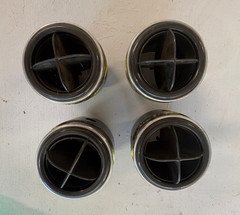 107 830 00 54 Vintage Mercedes 107 OEM front dashboard air vent nozzle set of 4