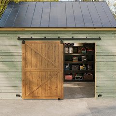 10FT Exterior Barn Door Hardware Kit, Fit Single 60" Door | 450Lb Capacity Heavy