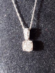 10k White Gold 20 Inch Natural Diamond Pendant Necklace 