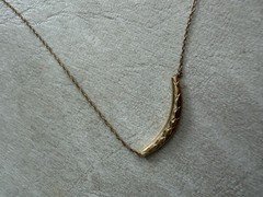 10K YELLOW GOLD CURVE BAR REVERSIBLE ADJUSTABLE NECKLACE