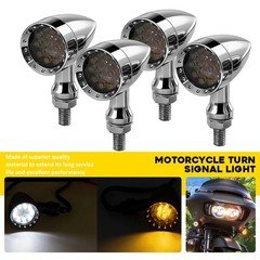 10mm 4x Chrome LED Turn Signal Lights For Triumph Speed Triple Running Front