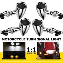 10mm Front Chrome 4x LED Turn Signal Lights For Ducati Scrambler 800 Running