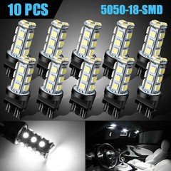 10pcs 3157 3156 18SMD LED Reverse Tail Brake Signal Light Bulbs 6000K Cool White
