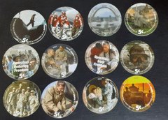 10th Print 5 Cents Set of 12  AAFES  Pogs  in  New, Uncir. condtion