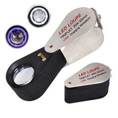 10X 20X 30X USB Rechargeable Magnifying LED Triplet Loupe White & UV Magnifier