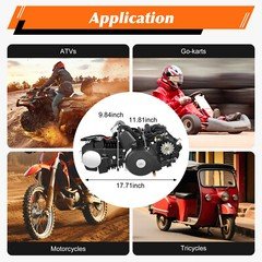 110CC 4-stroke ATV Engine Motor Semi-Auto w/Reverse Electric Start For GO Karts