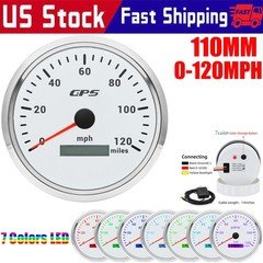 110MM Waterproof GPS Speedometer 120MPH Gauge For Motorcycles Boat Car Truck US