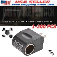 110V - 240V AC Plug To 12V DC Car Cigarette Lighter Converter Socket Adapter Lot