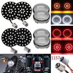 1157 LED Turn Signal Lights w/Lens Cover For Harley Softail FXSTD FLSTN FXSTC US