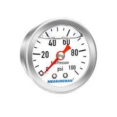 1/2" Fuel Pressure Gauge, Liquid Filled, 0-100Psi