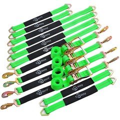 12 Pack Axle Straps Car Trailer Hauler Ratchet Tie Down Strap Heavy Duty 10000lb