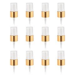 12 Pcs Gold White Spray Top, 18/410 Fine Mist Sprayer Reusable Replacement Top