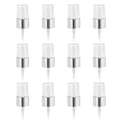 12 Pcs Silver White Spray Top, 18/410 Fine Mist Sprayer Reusable Replacement Top