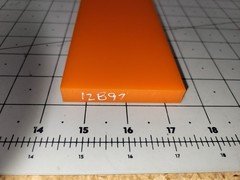1/2" x 3" x 12-1/2" 80 A Durometer Polyurethane Sheet, Orange, P/N 12897