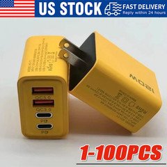 120W 4-Port USB C Fast Wall Charger Block All Cell Phone 16 15 13 11 X iPad lot