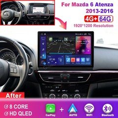 12.5'' 2K Screen 4+64G Carplay For Mazda 6 Atenza 2013-2016 Android Car Radio