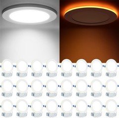 12pcs Ultra-Thin 6-Inch LED Ceiling Lights with Night Light, Dimmable 2700-5000K