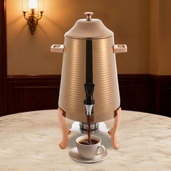 13L Beverage Dispenser Stainless Steel Hot Drink Dispensing Container w/ Holder