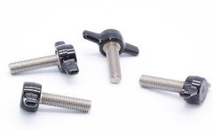 1/4"-28 Fine x 1" Black Wing Thumb Screws 4 Pack for Jigs & Fixtures Tool-Free