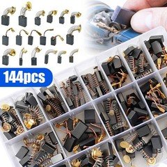 144x 18 Sizes Electric Motor Carbon Brushes for Drills Grinders Saws Repair Kit