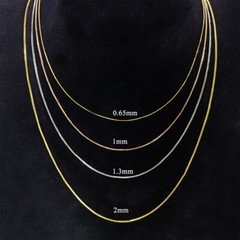 14k REAL Yellow Gold Solid Box Link Chain Necklace with Lobster Claw Clasp Gift