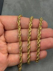 14k Solid Gold Diamond Cut 4.5mm Rope Chain 22'' Inches 35.87 Grams