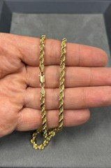 14k Solid Gold Diamond Cut 4mm Rope Chain 20'' Inches 26.10 Grams